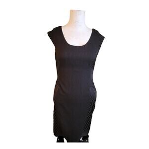 Zara W&B Collection Small Dress women sheath lined zipper texture scoop neck